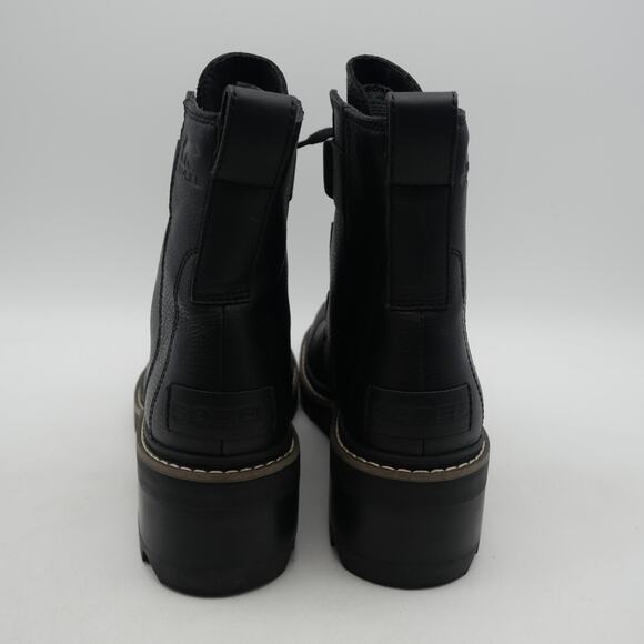 NEW Sorel Women's 7 Joan Now Lace Waterproof Boot Black Leather NO BOX - Picture 6 of 11